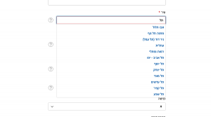 השלמה אוטומטית לשדה עיר